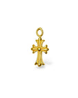 925 Sterling Silver & 24K Gold Vermeil Small Striated Cross Pendant, Crucifix Pendant, Jewelry Supply, R13P-RV13P