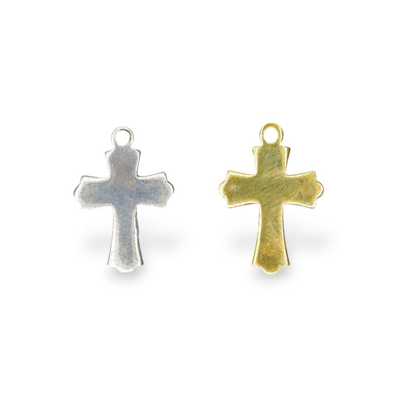 925 Sterling Silver & 24K Gold Vermeil Small and Plain Cross in Pendant, crucifix pendant, Jewelry Supply, R15P-RV15P