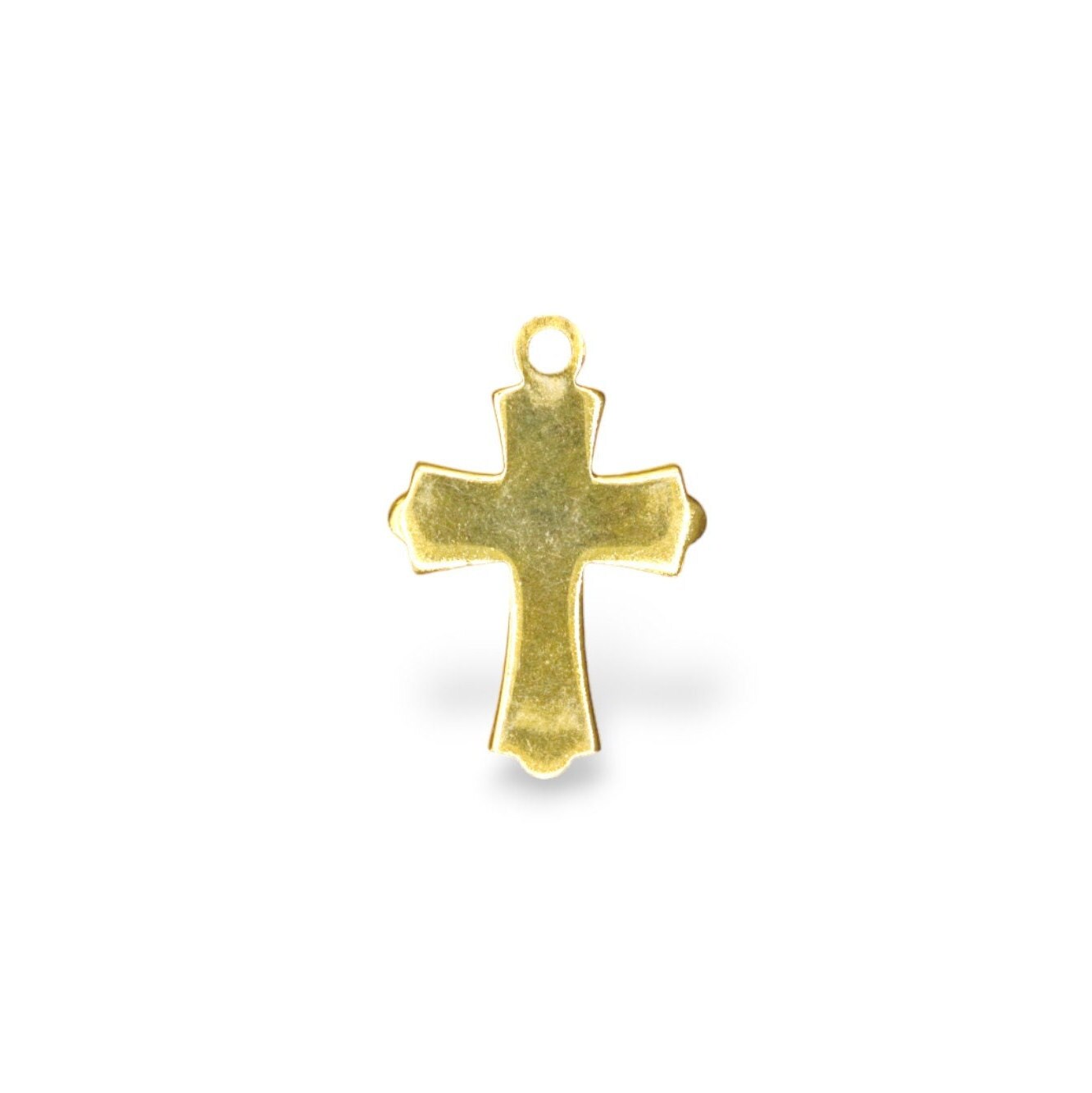 925 Sterling Silver & 24K Gold Vermeil Small and Plain Cross in Pendant, crucifix pendant, Jewelry Supply, R15P-RV15P