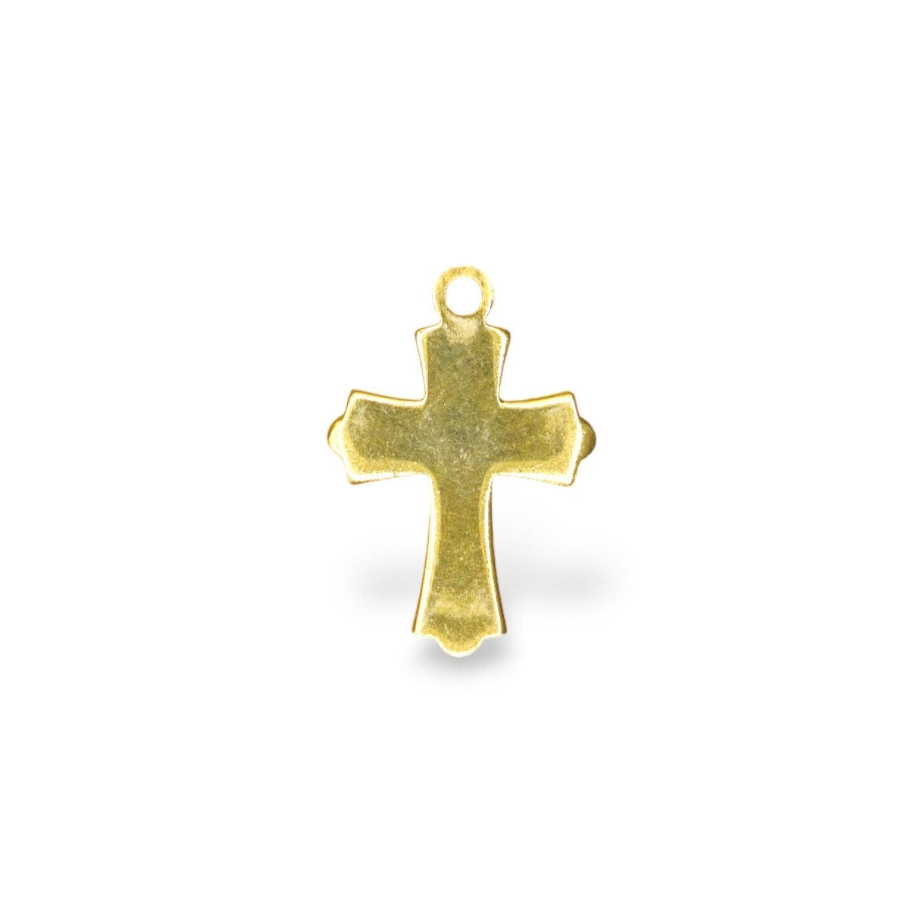 925 Sterling Silver & 24K Gold VermeilSmall and Plain Cross, Crucifix Pendant, Jewelry Supply, R15-RV15