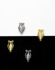 925 Sterling Silver & 24K Gold Vermeil Rosary Center, Miraculous Virgin Rosary Center - Open Work, Jewelry Supply, R17b-RV17b