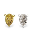 925 Sterling Silver & 24K Gold Vermeil Two Sided Rosary Center: Sacred Heart of Jesus And Apparition of Fatima, Jewelry Supply, R18-RV18
