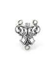 925 Sterling Silver & 24K Gold Vermeil Art Nouveau plain Rosary Center with Shamrock, Jewelry Supply R21-RV21