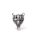 925 Sterling Silver & 24K Gold Vermeil Rosary Center, Double Sided Puff Heart Heavy Rosary Center, Jewelry Supply R25-RV25