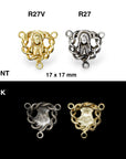 925 Sterling Silver & 24K Gold Vermeil Double Sided Puff Heart Heavy Rosary Center, Jewelry Supply, R27-RV27