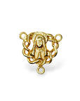 925 Sterling Silver & 24K Gold Vermeil Double Sided Puff Heart Heavy Rosary Center, Jewelry Supply, R27-RV27
