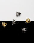 925 Sterling Silver & 24K Gold Vermeil Double Sided Puff Heart Heavy Rosary Center, Jewelry Supply, R27-RV27