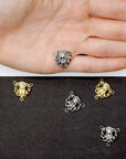 925 Sterling Silver & 24K Gold Vermeil Double Sided Puff Heart Heavy Rosary Center, Jewelry Supply, R27-RV27