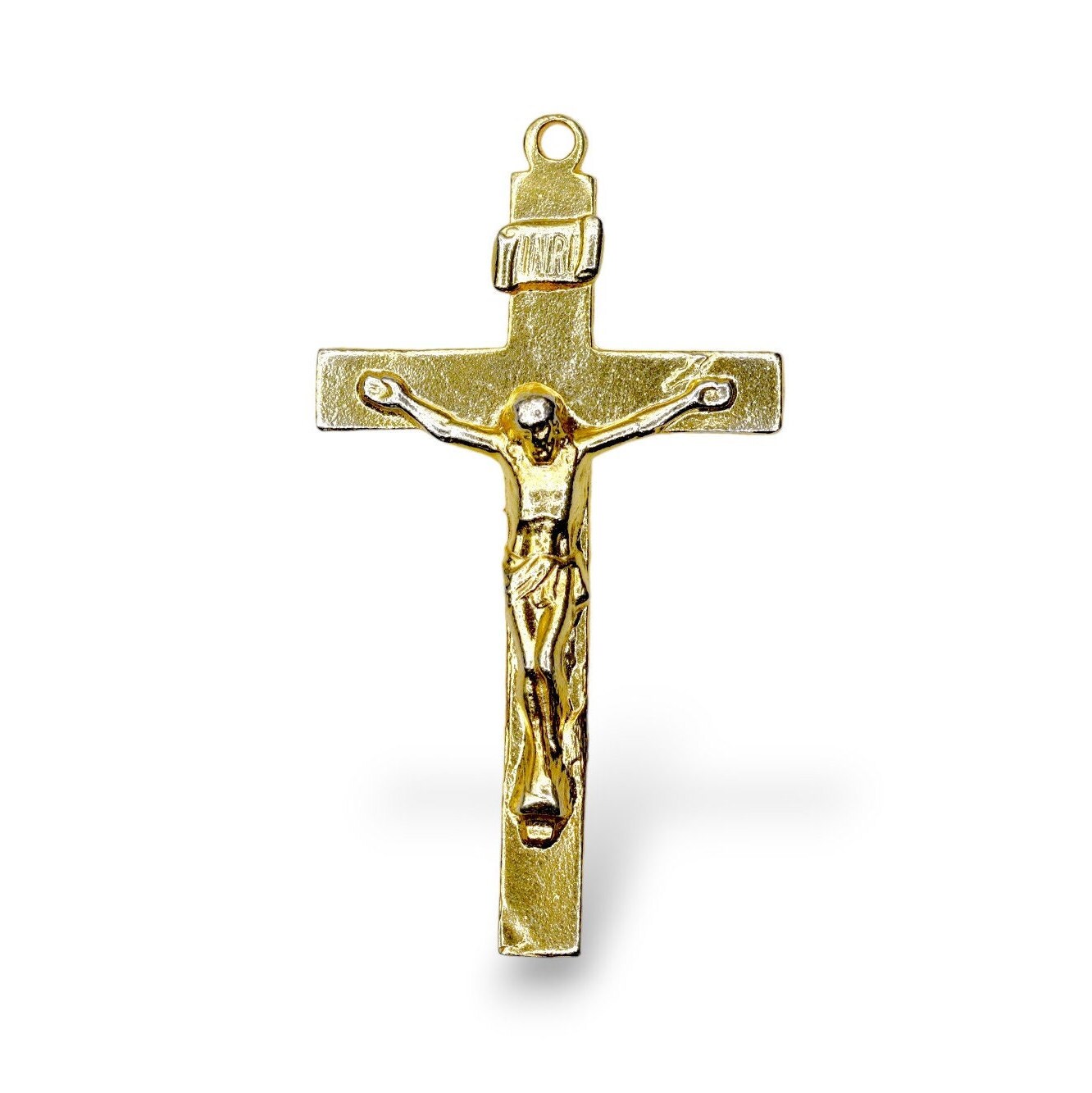 925 Sterling Silver & 24K Gold Vermeil Straight I.N.R.I Pendant, Jewelry Supply, R29P-RV29P