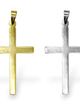925 Sterling Silver & 24K Gold Vermeil Cross Pendant, Small Plain and Straight Cross, Jewelry Supply, R30b-RV30b