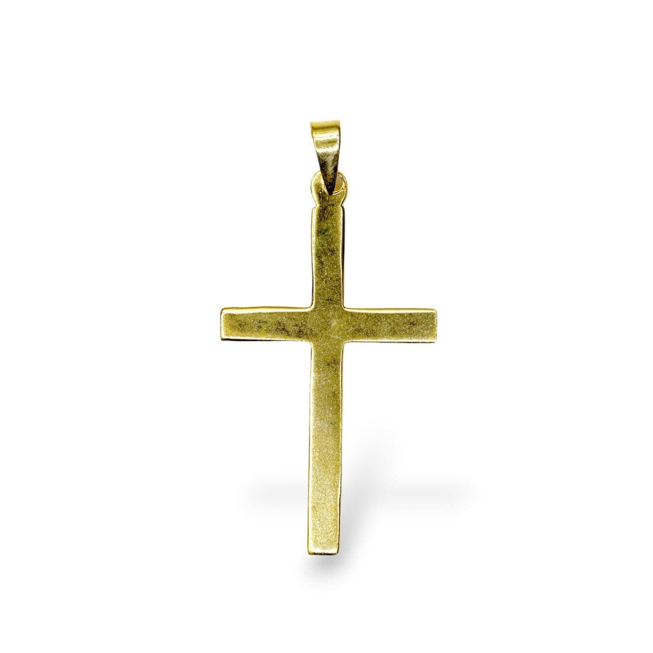 925 Sterling Silver & 24K Gold Vermeil Cross Pendant, Small Plain and Straight Cross, Jewelry Supply, R30b-RV30b