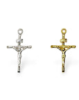 925 Sterling Silver & 24K Gold Vermeil Cross Pendant, Straight Small Pendant, Jewelry Supply, R38P-RV38P