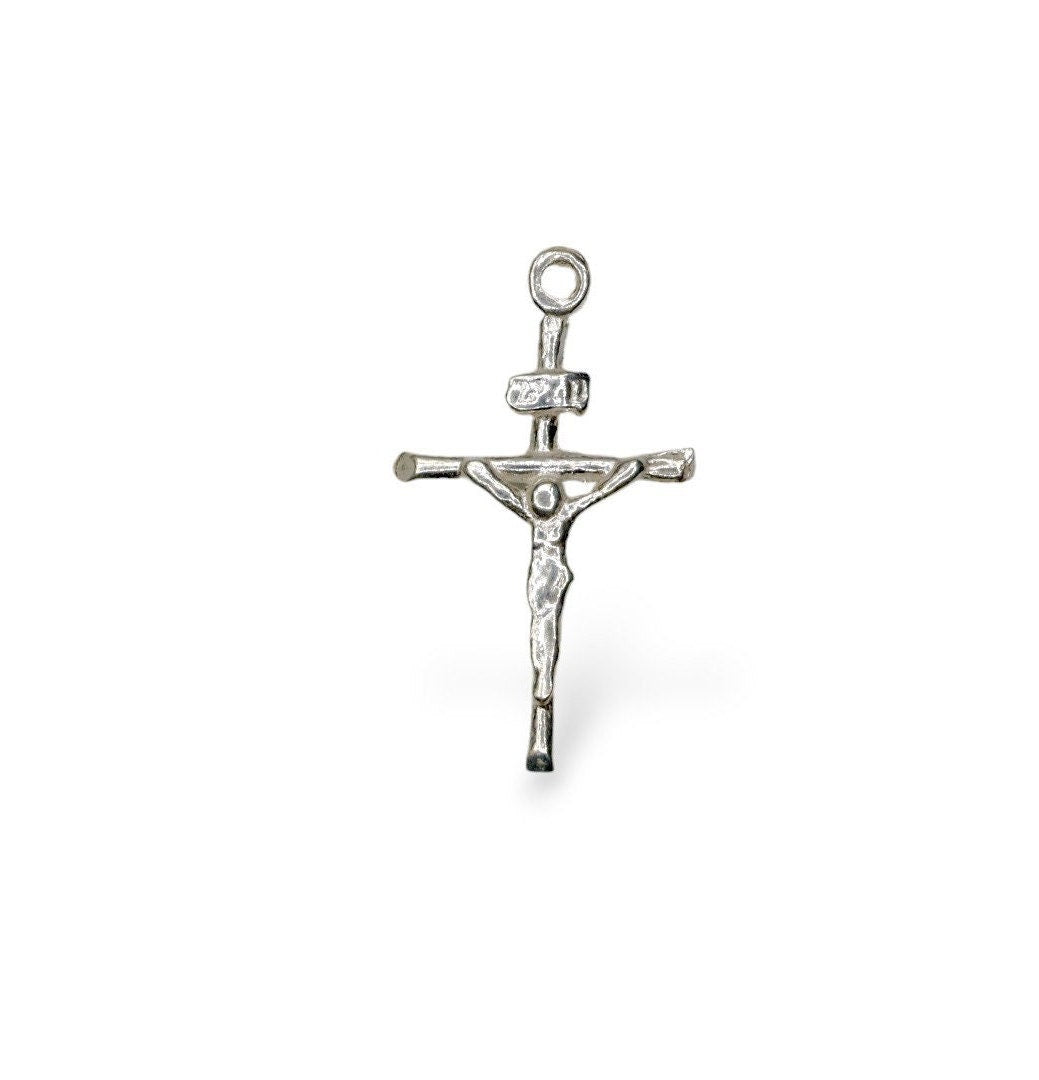 925 Sterling Silver & 24K Gold Vermeil Cross Pendant, Straight Small Pendant, Jewelry Supply, R38P-RV38P
