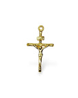 925 Sterling Silver & 24K Gold Vermeil Cross Pendant, Straight Small Rosary Crucifix, Jewelry Supply, R38b-RV38b