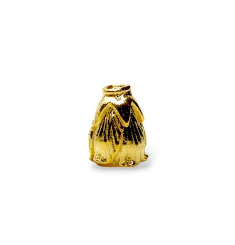 925 Sterling Silver & 24K Gold Vermeil Funnel Beads, Bead Caps, End beads, Jewelry Making, M/VM149
