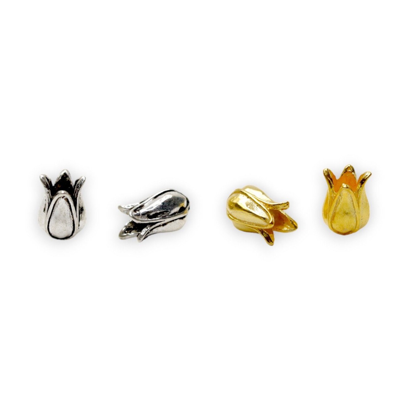 925 Sterling Silver & 24K Gold Vermeil Funnel Beads, Bead Caps, End beads, Jewelry Making, M/VM151