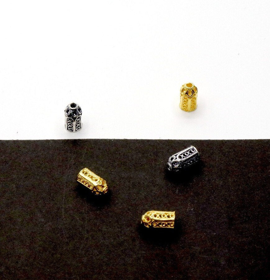 925 Sterling Silver & 24K Gold Vermeil Funnel Beads, Bead Caps, End beads, Jewelry Making, M/VM153
