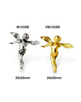 925 Sterling Silver and 24K Gold Vermeil Flying Angel Pendant, Jewelry Making, M/VM153XB