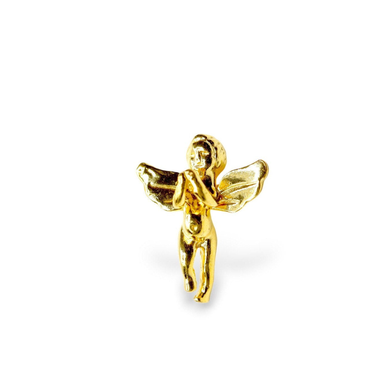 925 Sterling Silver and 24K Gold Vermeil Flying Angel Pendant, Jewelry Making, M/VM153XA