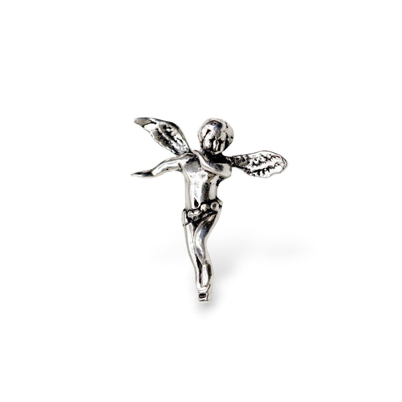 925 Sterling Silver and 24K Gold Vermeil Flying Angel Pendant, Jewelry Making, M/VM153XB