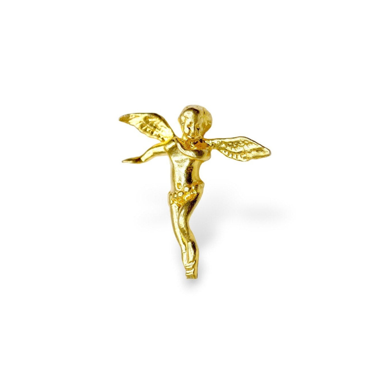 925 Sterling Silver and 24K Gold Vermeil Flying Angel Pendant, Jewelry Making, M/VM153XB