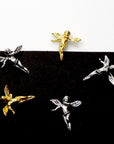 925 Sterling Silver and 24K Gold Vermeil Flying Angel Pendant, Jewelry Making, M/VM153XB