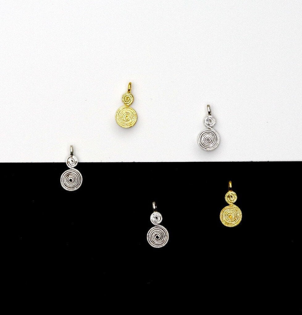 925 Sterling Silver and 24K Gold Vermeil Urartian inspired Pendants and Dangles, Jewelry Making, M/VM157