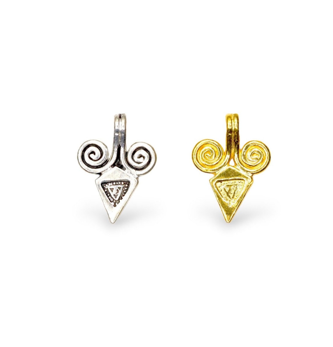 925 Sterling Silver and 24K Gold Vermeil Urartian inspired Pendants and Dangles, Jewelry Making, M/VM161
