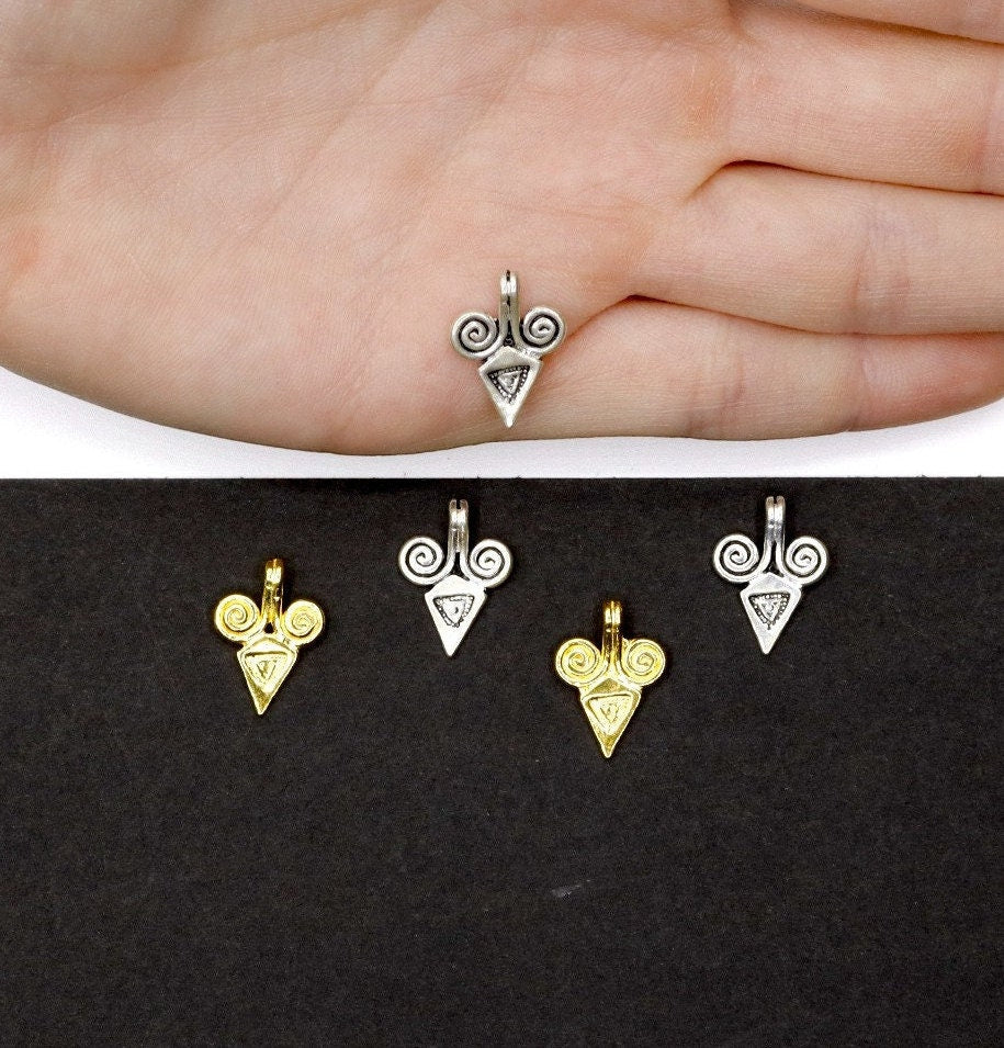 925 Sterling Silver and 24K Gold Vermeil Urartian inspired Pendants and Dangles, Jewelry Making, M/VM161