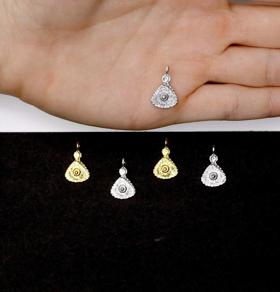 925 Sterling Silver and 24K Gold Vermeil Urartian inspired Pendants and Dangles, Jewelry Making, M/VM165