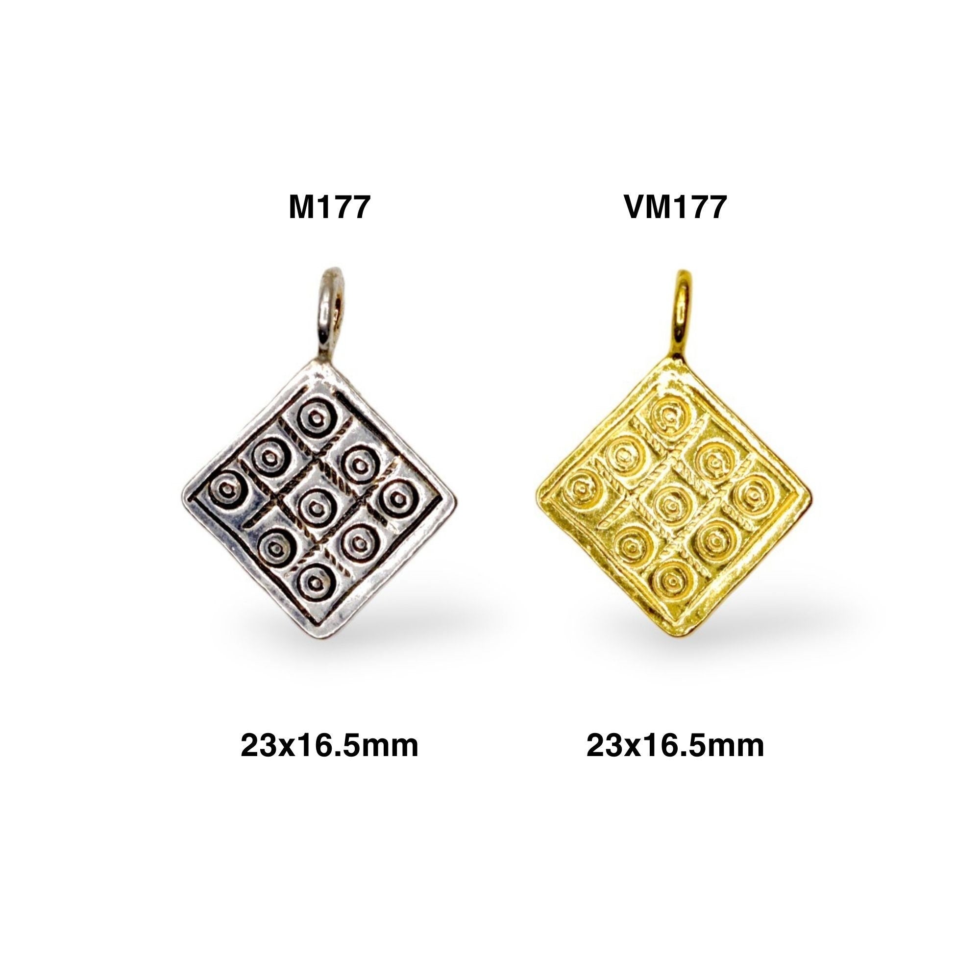 925 Sterling Silver and 24K Gold Vermeil Urartian inspired Pendants and Dangles, Jewelry Making, M/VM177