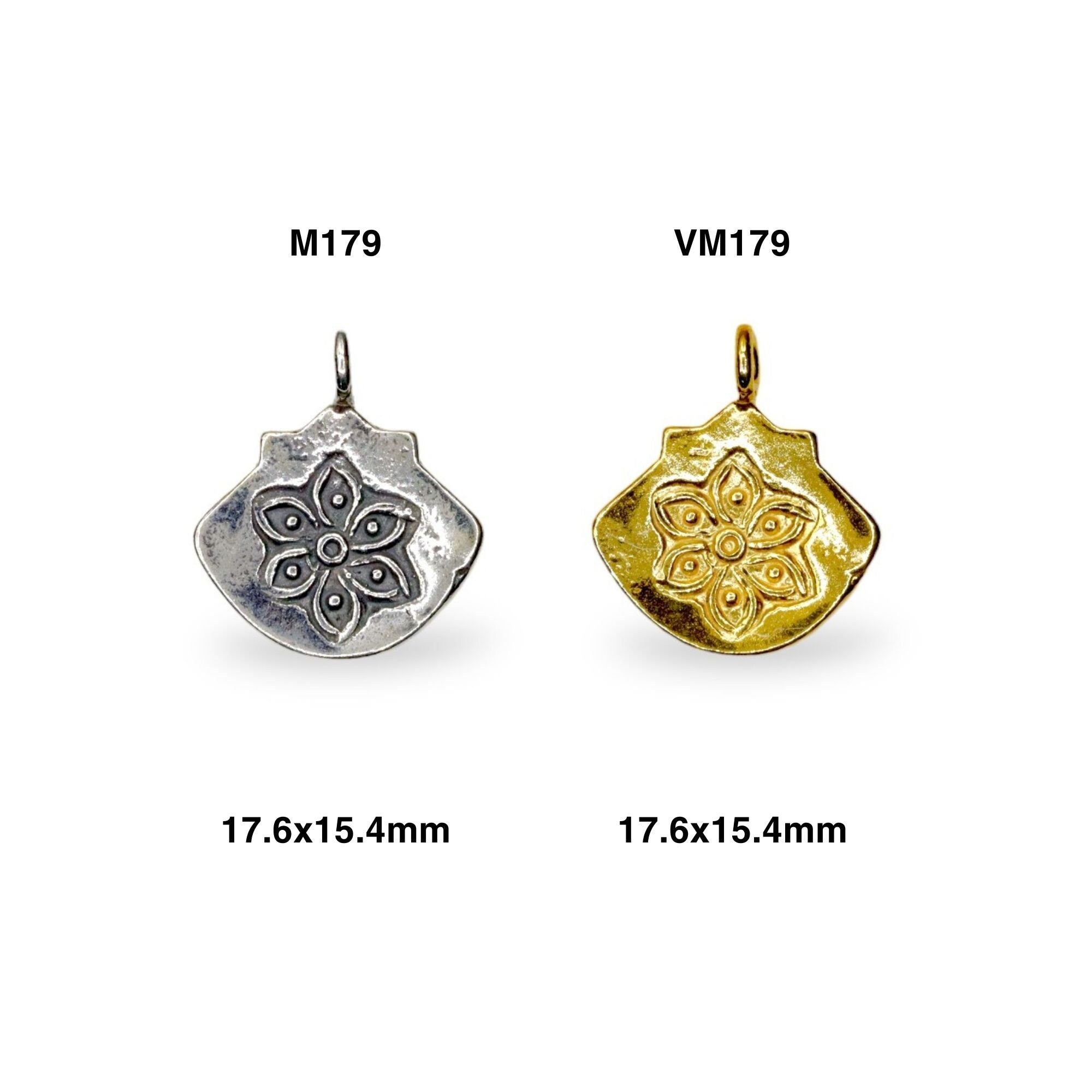 925 Sterling Silver and 24K Gold Vermeil Urartian inspired Pendants and Dangles, Jewelry Making, M/VM179