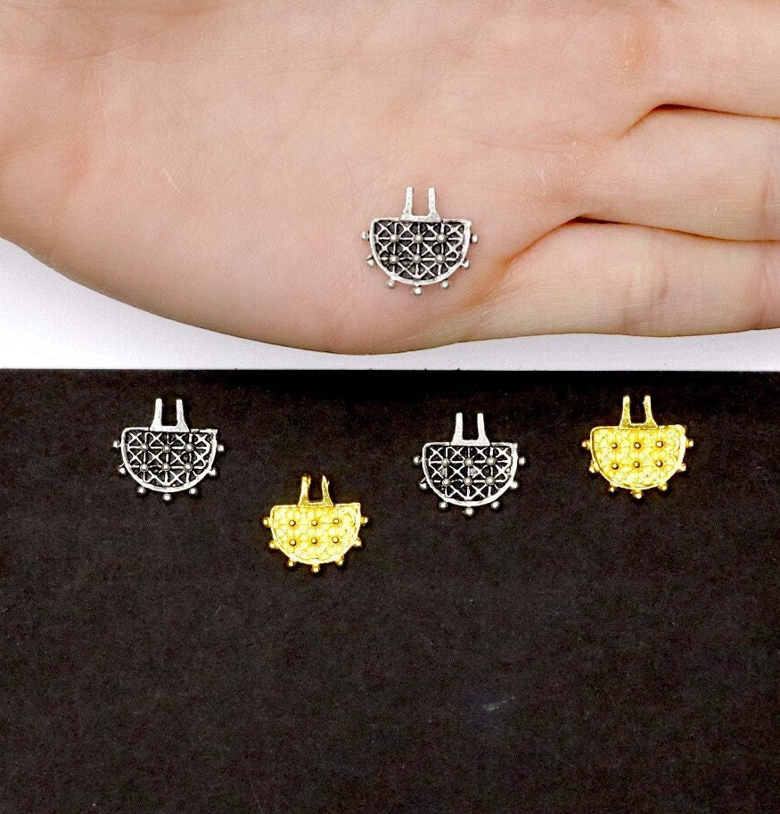 925 Sterling Silver and 24K Gold Vermeil Urartian inspired Pendants and Dangles,Jewelry Making, M/VM183