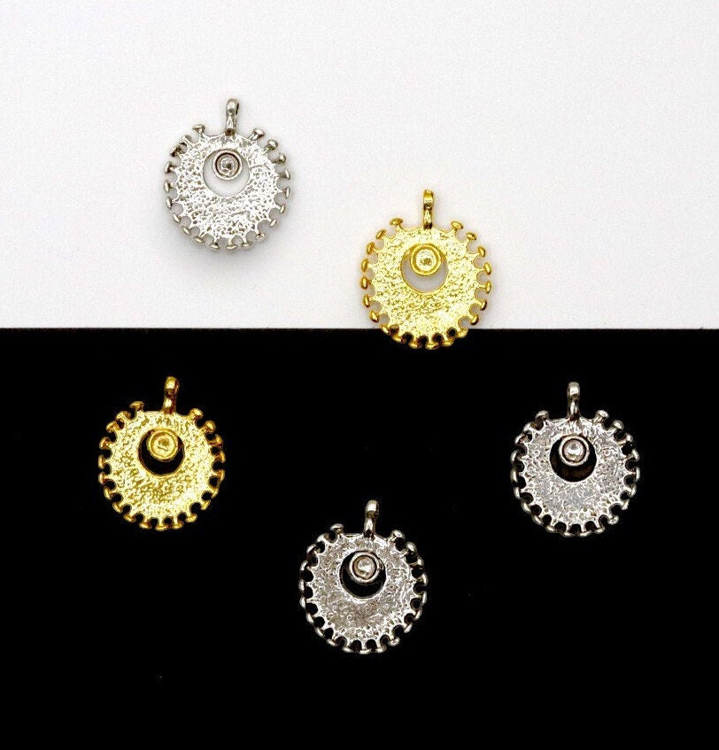 925 Sterling Silver and 24K Gold Vermeil Urartian inspired Pendants and Dangles, Jewelry Making, M/VM185