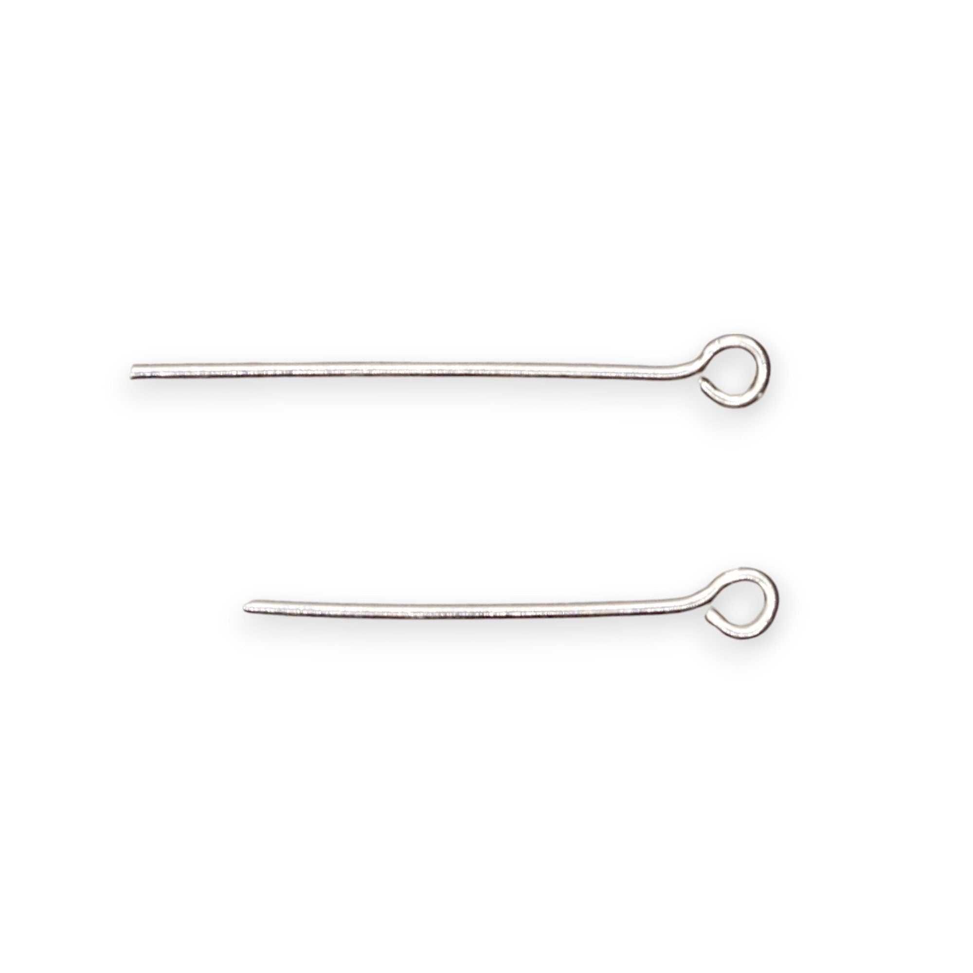 925 Sterling Silver & 24K Gold Vermeil STRONG Pins thickness 0,70 mm( 21 Gauge) length 23.5mm Special Eye Pins for Chain Rosaries, M/VM193A