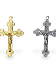 925 Sterling Silver & 24K Gold Vermeil Rosary Crucifix with Stars, Jewelry Making Supply, R1b-RV1b