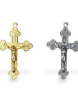 925 Sterling Silver & 24K Gold Vermeil Cross Pendant with Stars, Jewelry Making Supply, R1P-RV1P