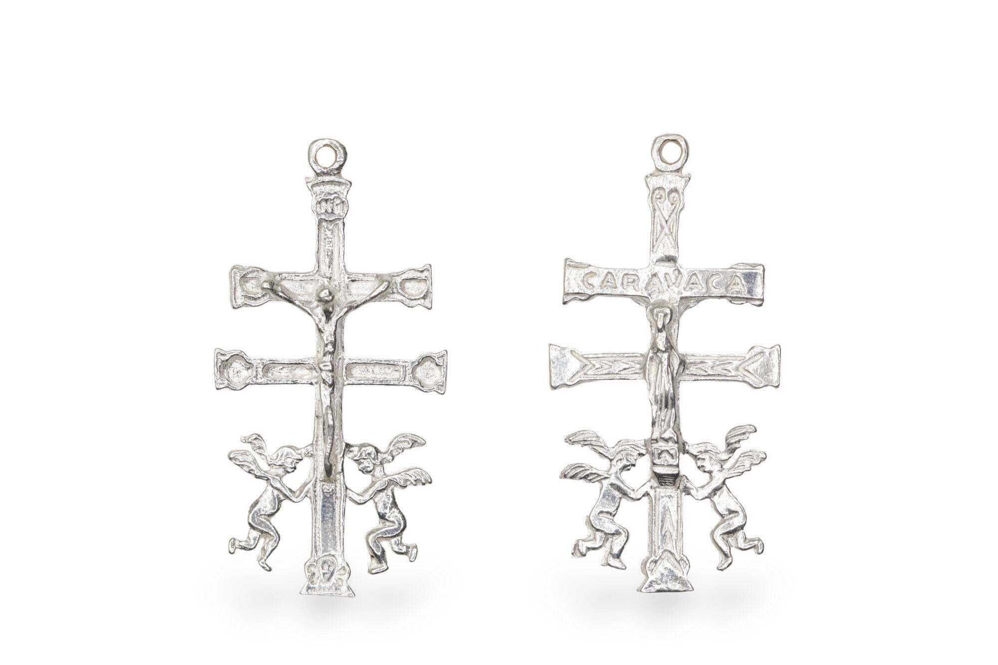 925 Sterling Silver & 24K Gold Vermeil Caravaca Cross, Rosary Crucifix, 2 sided, Jewelry Making Supply, R3-RV3