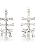 925 Sterling Silver & 24K Gold Vermeil Caravaca Cross, Rosary Crucifix, 2 sided, Jewelry Making Supply, R3-RV3