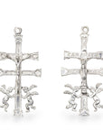 925 Sterling Silver & 24K Gold Vermeil Caravaca Cross, Pendant 2 sided, Jewelry Making Supply, R3P-RV3P