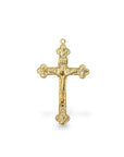 925 Sterling Silver & 24K Gold Vermeil Tertium Millenium Crucifix, Rosary cross, Jewelry Making Supply, R5-RV5