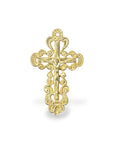 925 Sterling Silver & 24K Gold Vermeil Ornate, Open Work Greek Style Crucifix, Pendant, Jewelry Making Supply, R7P-RV7P