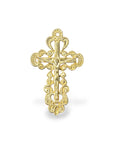 925 Sterling Silver & 24K Gold Vermeil Ornate, Open Work Greek Style Crucifix, Rosary Cross, Jewelry Making Supply, R7-RV7