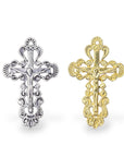 925 Sterling Silver & 24K Gold Vermeil Ornate, Open Work Greek Style Crucifix, Pendant, Jewelry Making Supply, R7P-RV7P
