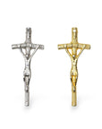925 Sterling Silver & 24K Gold Vermeil Large size Pope John Paul 2 Crucifix, Rosary Cross, Jewelry Making Supply, R8-RV8