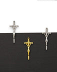 925 Sterling Silver & 24K Gold Vermeil Large size Pope John Paul 2 Crucifix, Rosary Cross, Jewelry Making Supply, R8-RV8