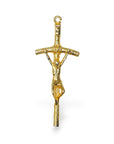 925 Sterling Silver & 24K Gold Vermeil Small Sized Pope John Paul 2 Crucifix, Cross, Pendant, Jewelry Making Supply, R9b-RV9b