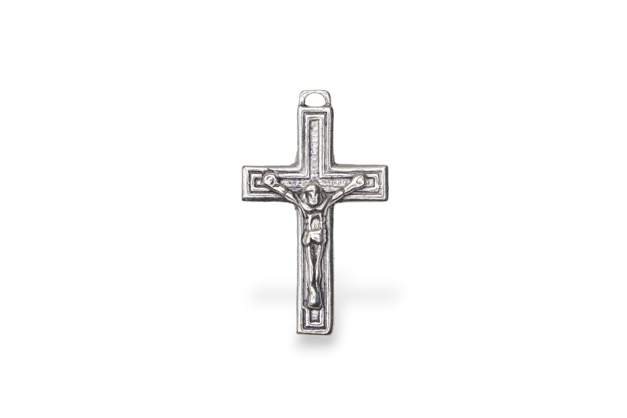 925 Sterling Silver & 24K Gold Vermeil Square, Plain, Classical, Crucifix, Pendant, Jewelry Making Supply, R10P-RV10P