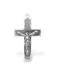 925 Sterling Silver & 24K Gold Vermeil Plain Sober, Striated Crucifix, Pendant, Jewelry Making Supply, R11P-RV11P