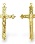 925 Sterling Silver & 24K Gold Vermeil Immaculate Conception Crucifix with Fleur de Lys, 2 sided Rosary Cross, Jewelry Supply, R12-RV12